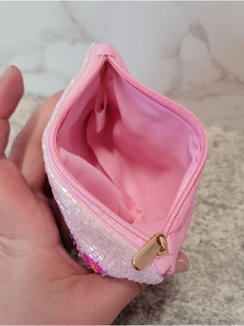 Vacay Money $$$ Beaded Coin purse Pastel - Picture 3 of 5